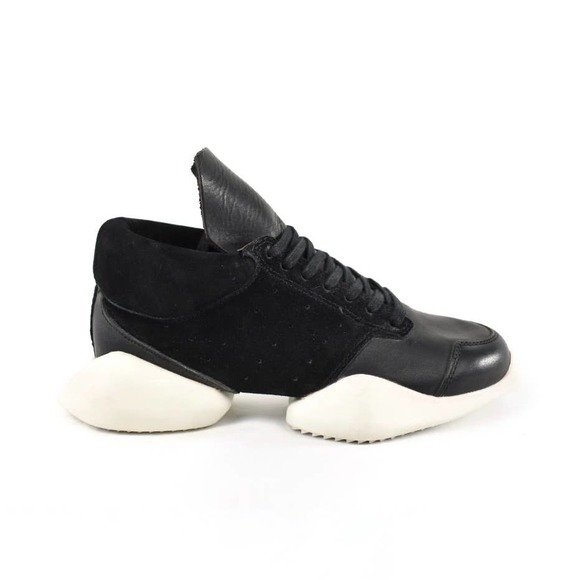 RICK OWENS X ADIDAS Black Tech Runner Sneakers Men’s Size 7 - Picture 3 of 8